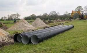Pipes being laid for the metal festival in Germany