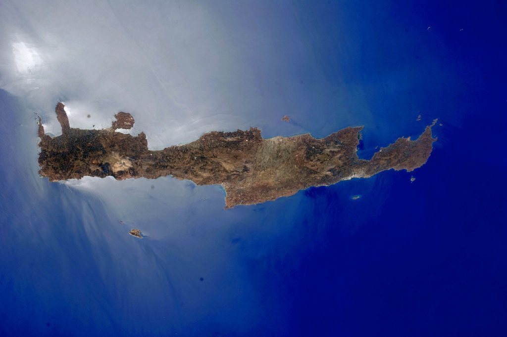 Crete from space. Picture by NASA Earth Observatory