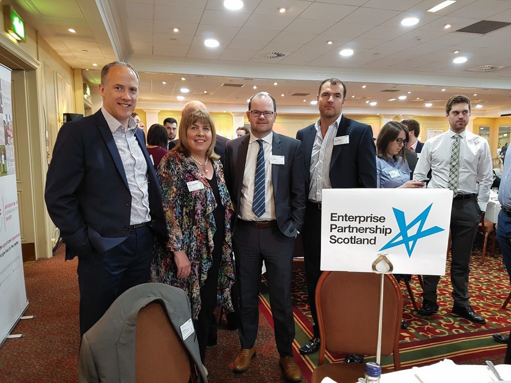 L - R: Stephen Hepburn (Head of Customer Banking, Aberdeen); Carolyn Maniukiewicz (Director, Ideas In Partnership); Brian Moran (Audit Partner); Steve Redhead (Managing Director, Mother Technologies)