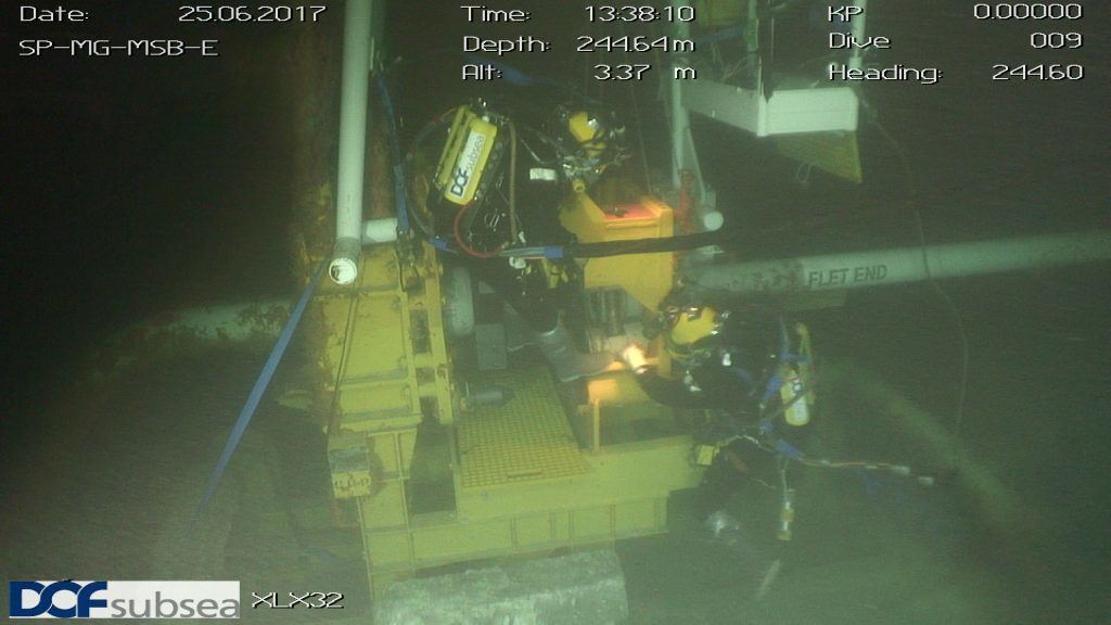 DOF divers wearing COBRA rebreather during dive