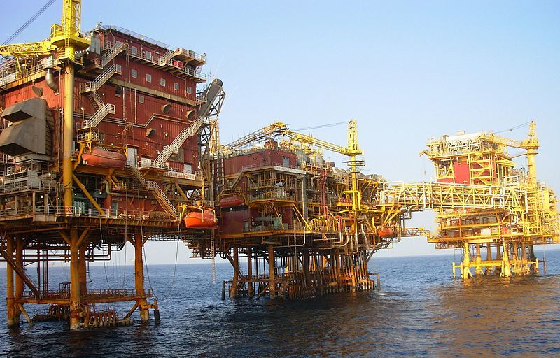 An ONGC platform at Bombay High in the Arabian Sea