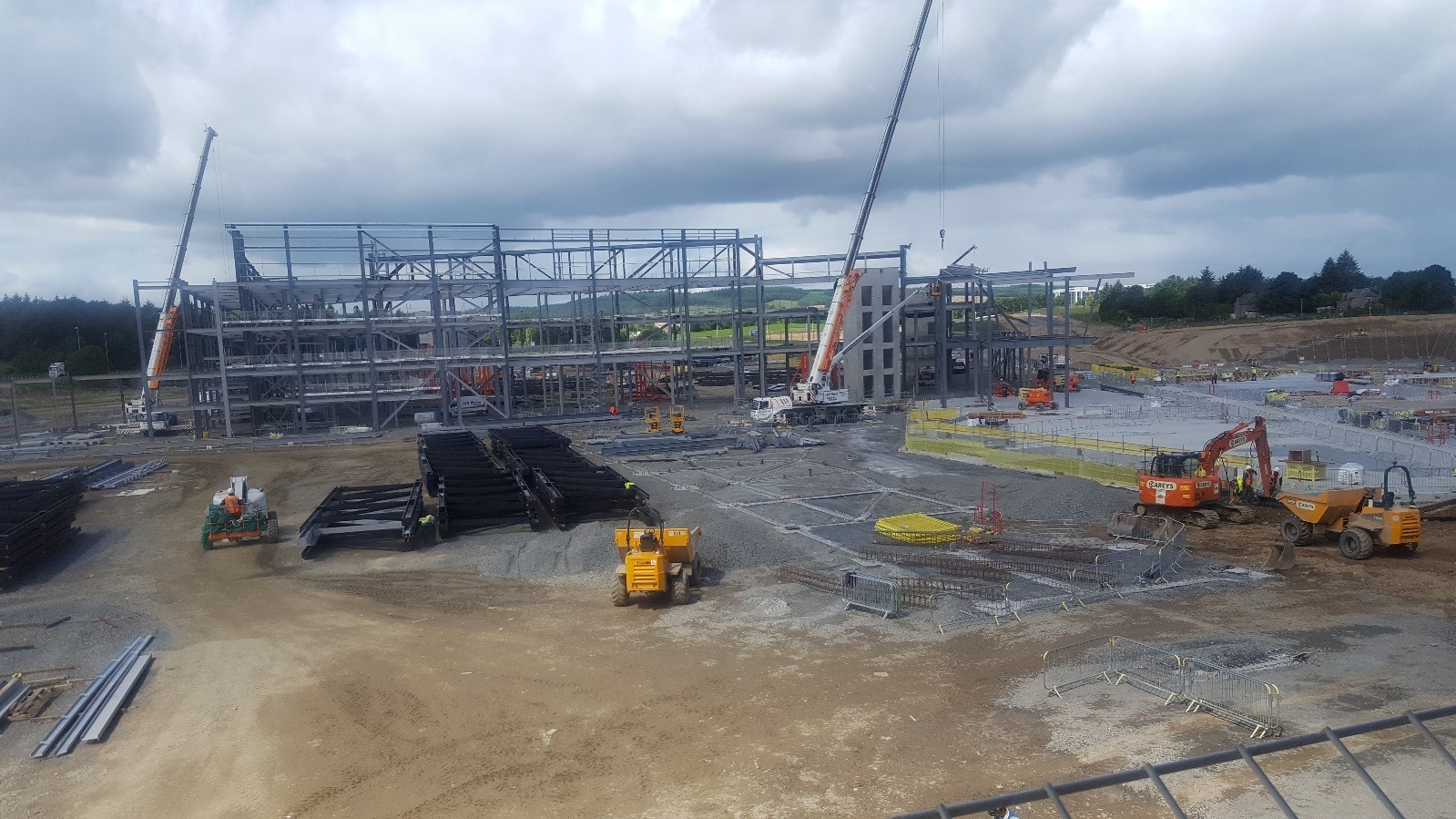 The steel frame for the AECC taking shape.