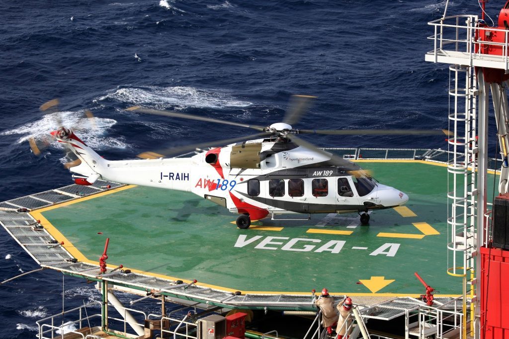 An AugustaWestland (now Leonardo) AW189 helicopter in 2017.