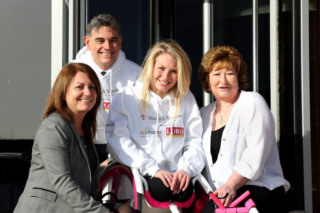 Sammi Kinghorn, centre, with Ian Mattioli, co-founder and chief executive officer of Mattioli Woods. Left is Clare Mattioli, Ian’s wife. Right is Sammi’s mum, Elaine.