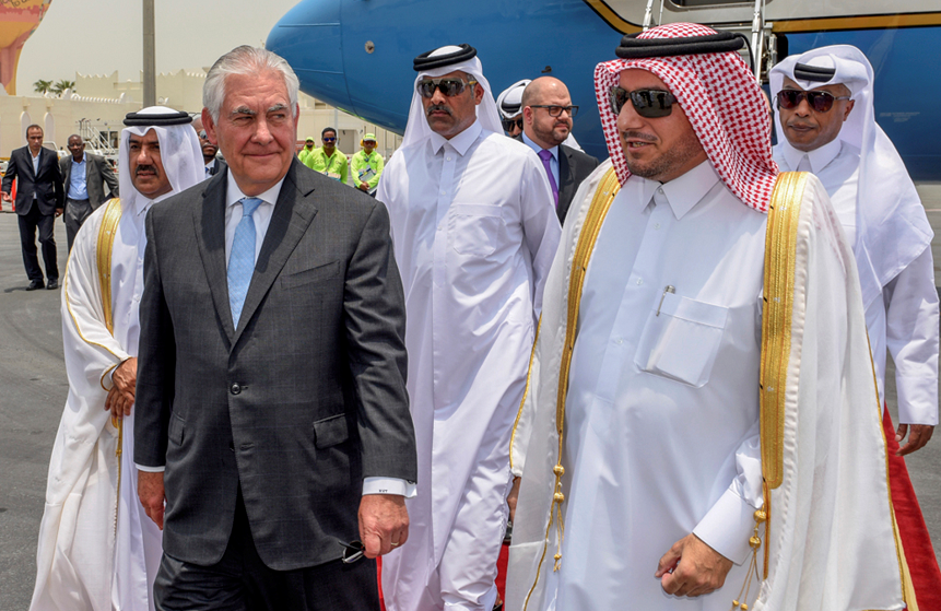 Rex Tillerson arriving in Qatar