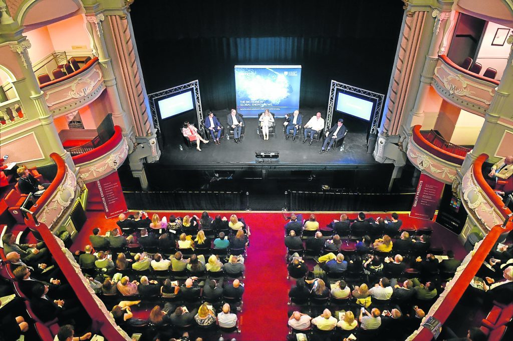 The New North Sea event held at the Tivoli Theatre in Aberdeen. The panel -

Colette Cohen, Chief executive of the Oil and Gas Technology.
Nick Dunn, Services and Offshore Leader, Baker Hughes.
Paul de Leeuw, Robert Gordon University's Oil and Gas Institute Dave Lynch, BP's Vice President of Reservoir Development.
Rita Brown, Energy Voice Editor.
Neil Sims, Expro's North Sea VP.
Andy Samuel, Chief Executive of the Oil and Gas Authority (OGA)
Picture by COLIN RENNIE  August 29, 2017.
