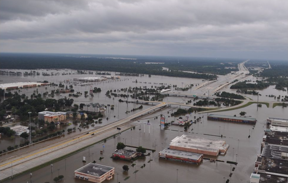 Pictures of the devastation in  Harris County, taken from a helicopter.