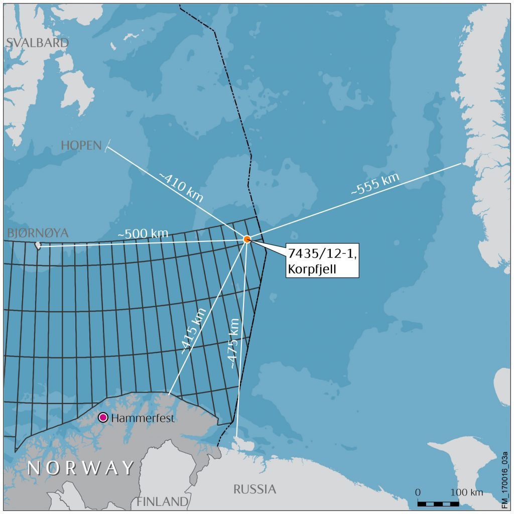 Map of the Korpfjell discovery