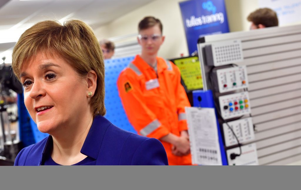 First Minister Nicola Sturgeon's visit to Tullos Training.   
Picture by Kami Thomson    13-09-17