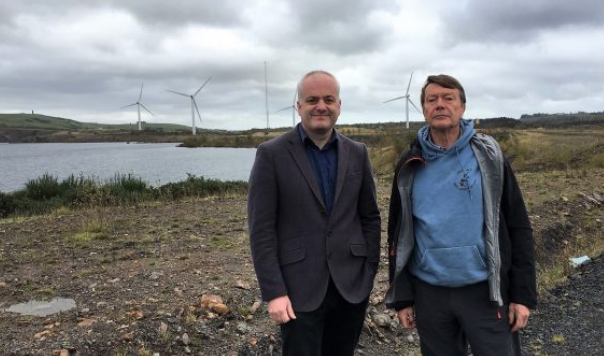 Mark Ruskell with Dave Batchelor at the site.