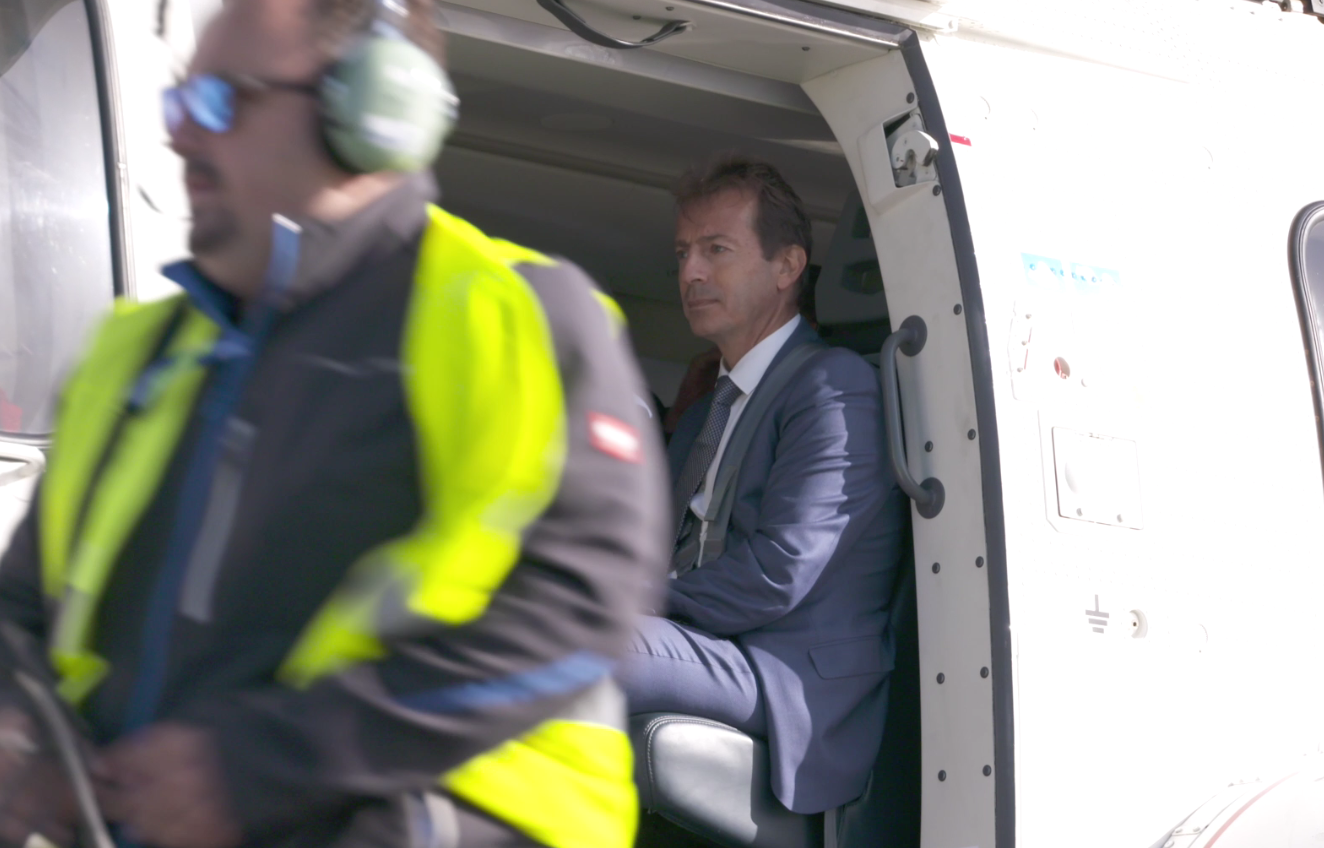 Guillaume  Faury, chief executive of Airbus Helicopters travels on the H225