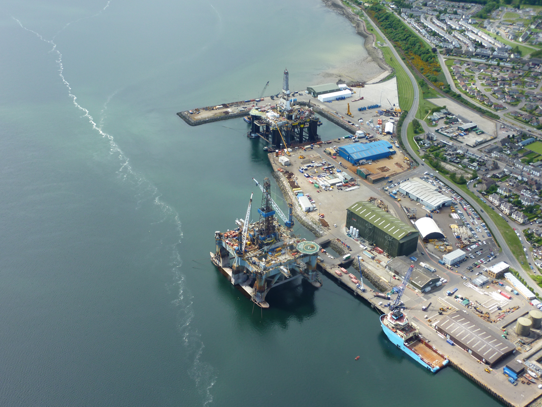 A file photo of Semco Maritime’s rig facilities at Queens Dock in Invergordon.