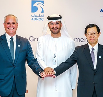 The agreement was confirmed at a ceremony attended by H.E. Dr. Sultan Ahmed Al Jaber, UAE minister of state and chief executive of Adnoc, ExxonMobil chief executive DarrenWoods, Inpex chief executive Toshiaki Kitamura.