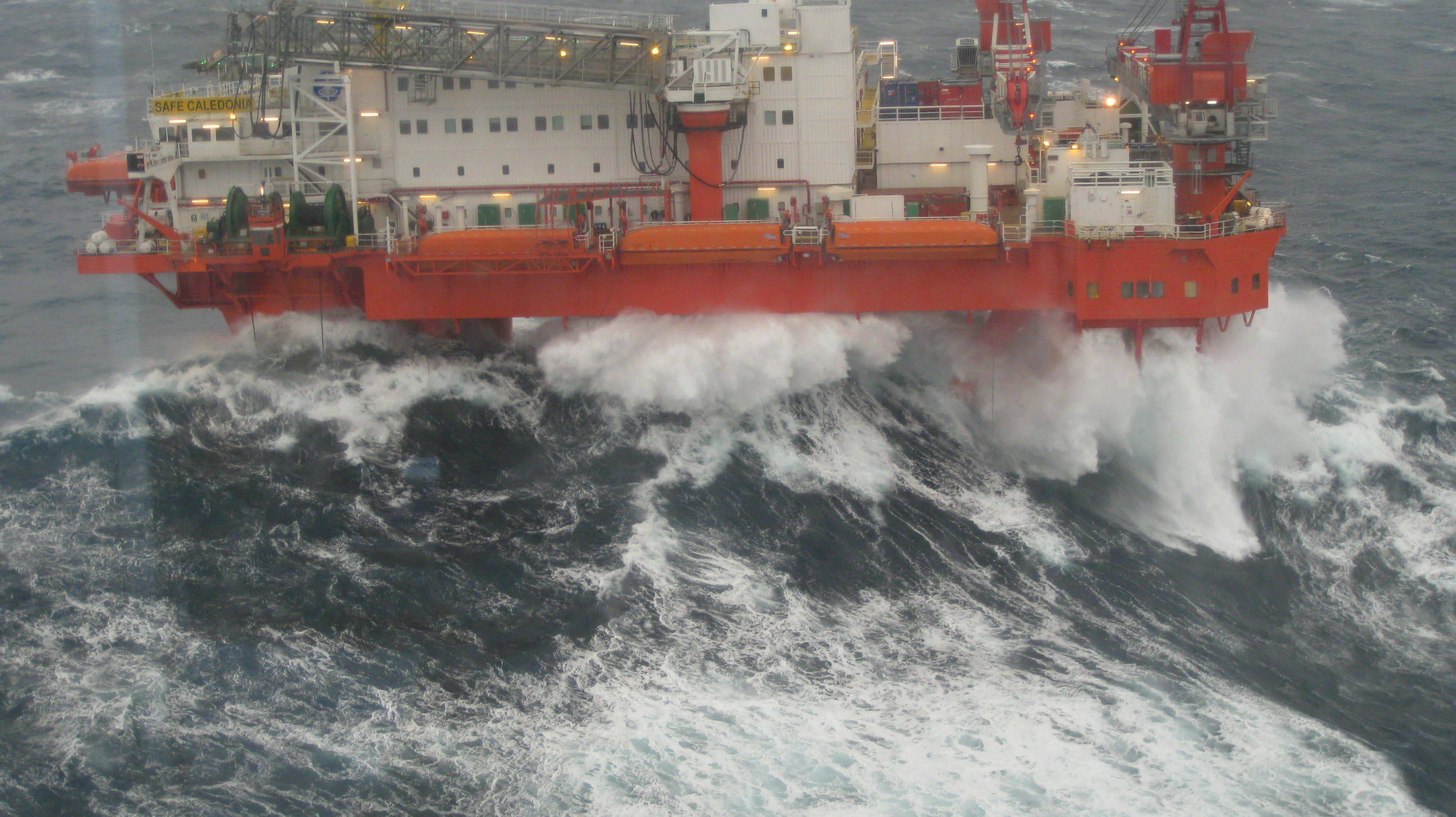 Safe Caledonia battered by waves