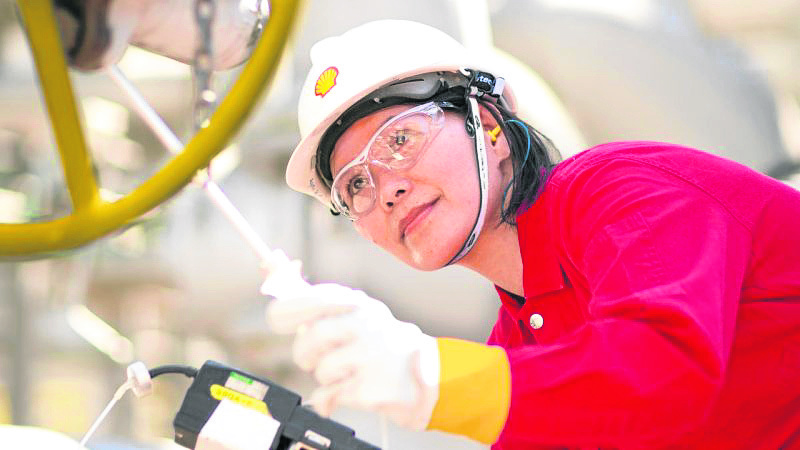 A woman engineer working for Shell represents the culture shift that is taking place in workplaces across the UK