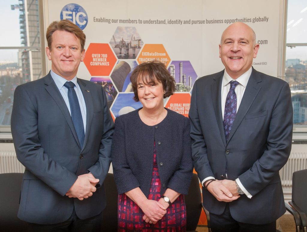 Left to RIght New EIC Board Members Duncan Reed and Louise Ledgard with EIC CEO Stuart Broadley.