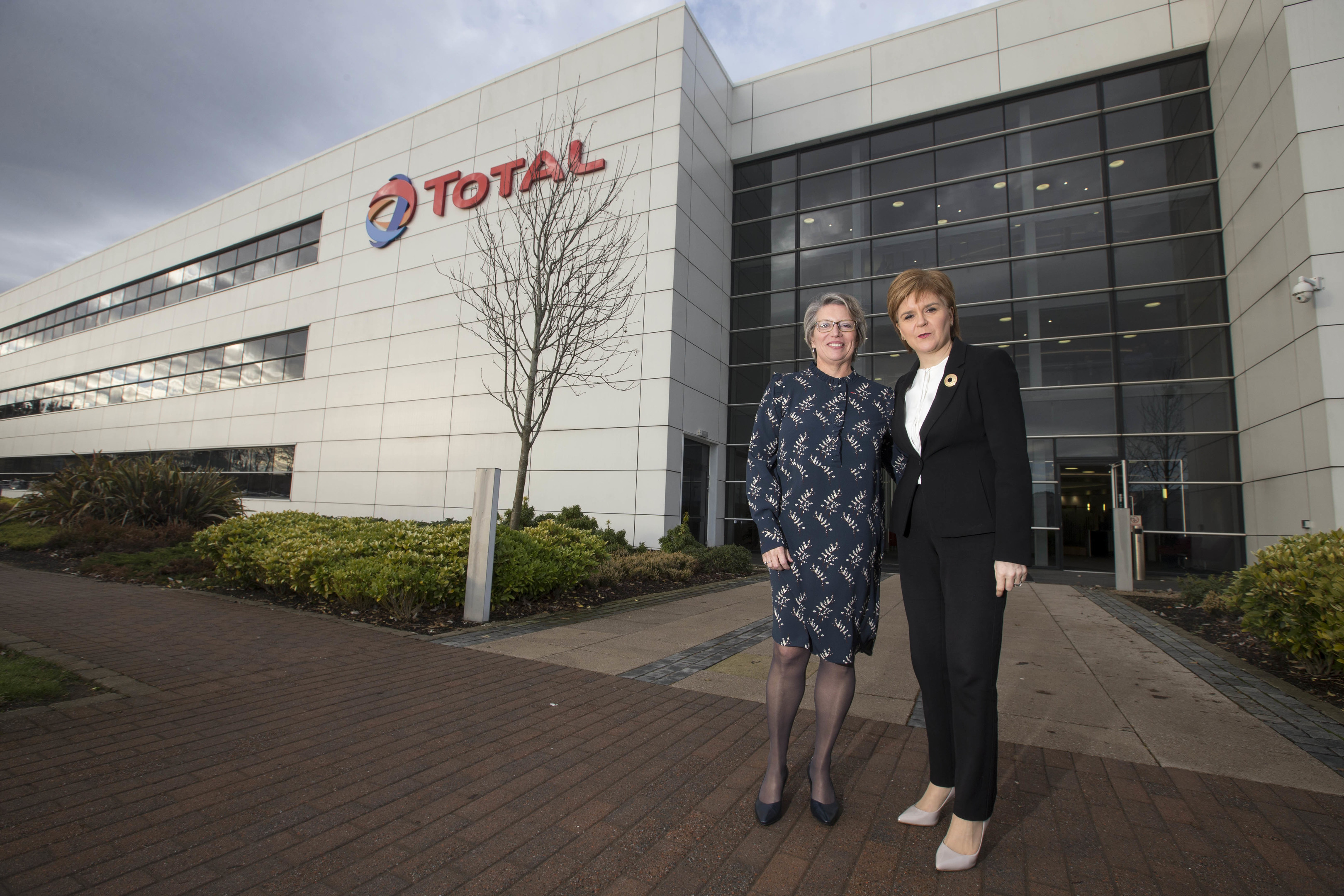 Total E&P UK managing director Elisabeth Proust, left, with First Minister Nicola Sturgeon at Total House in Westhill.