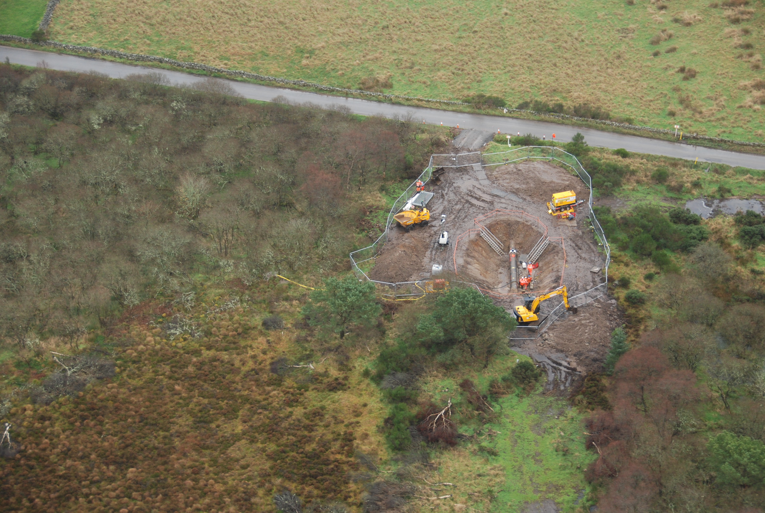 The work site at Red Moss near Netherley