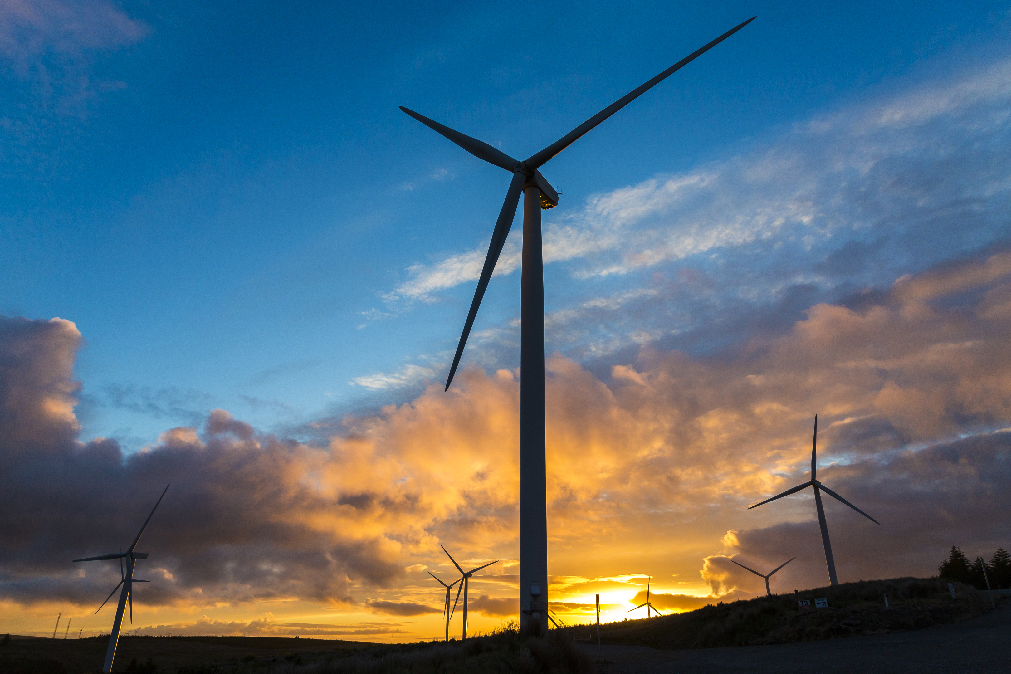 A wind farm in Knockacummer, Ireland.