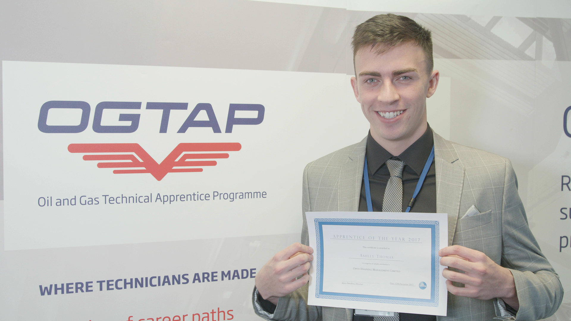 Opito's 2017 apprentice of the year, Ashley Thomas