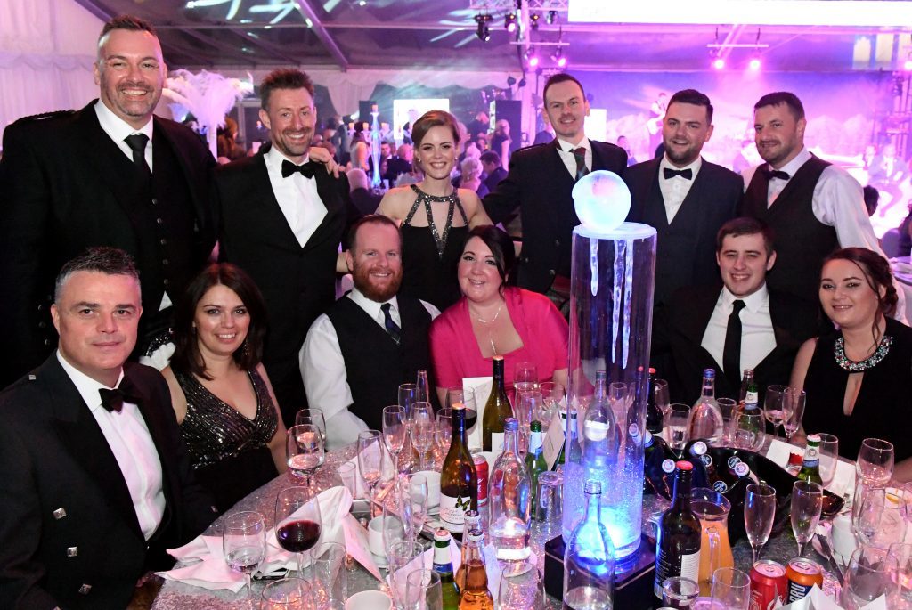 The Press and Journal Energy Snow Ball (2017) at The Quadrangle, Marischal College, Aberdeen.           
Pictured - Sponsors tables - CHC Jurys Inn.    
Picture by Kami Thomson    02-12-17