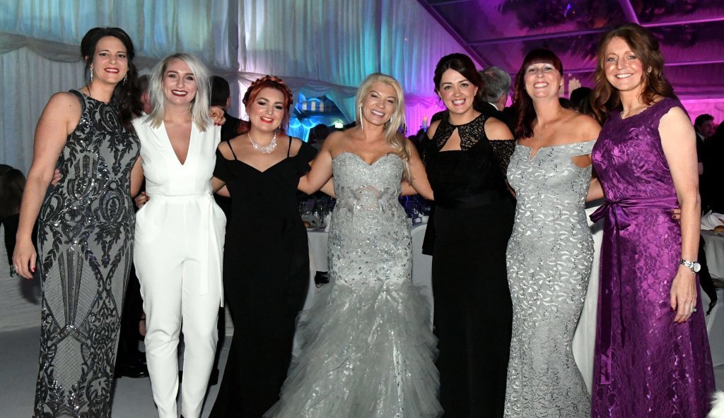 The Press and Journal Energy Snow Ball (2017) at The Quadrangle, Marischal College, Aberdeen.           
Pictured -  DCT Events team - Stacy Edgehill, Laura Adam, Dawn Campbell, Victoria Tate, Kim Dickson, Sharon Methven, Jacqui Gray.    
Picture by Kami Thomson    02-12-17