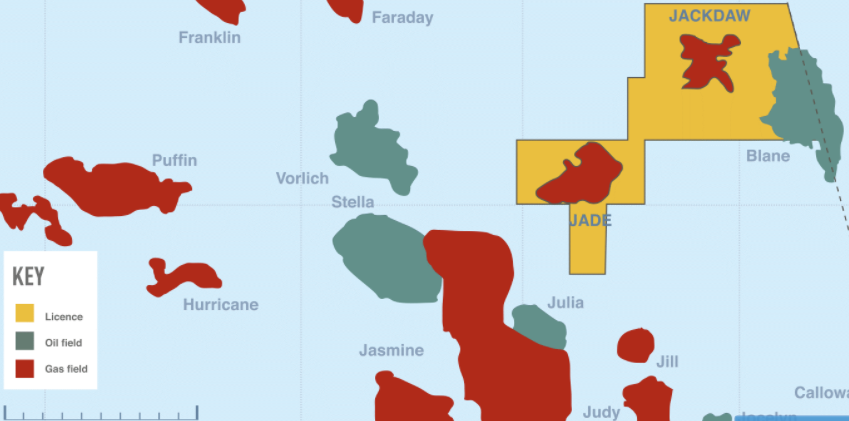 The Jade and Jackdaw assets in the central North Sea.