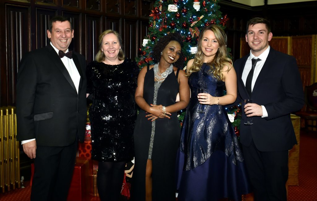 Press and Journal Energy Snow Ball - held at Maischal College.
Photo Diary - General reception at the Town and County House.
(from left) Howard and Ann Johnston, Gift Ngosa, Kirsty McMillan and James Johnson.
Picture by COLIN RENNIE   December 2, 2017.