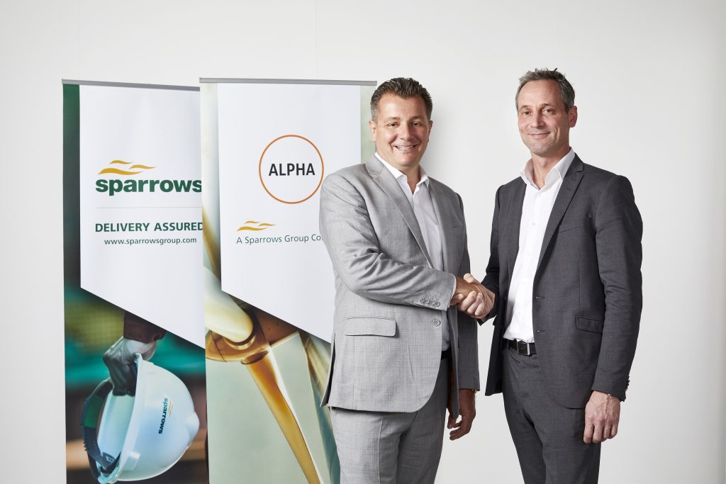 Stewart Mitchell, chief executive officer at Sparrows,  left, and Mikkel Lund, chief executive officer at Alpha Offshore