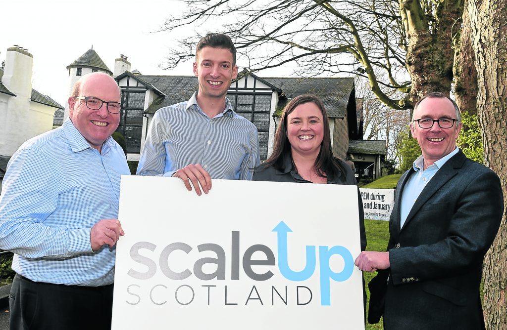 EAGER: Bob Keiller, James McIlroy, Marie Clare Tully and Sandy Kennedy launch Scale-Up Scotland. Photograph by Jim Irvine