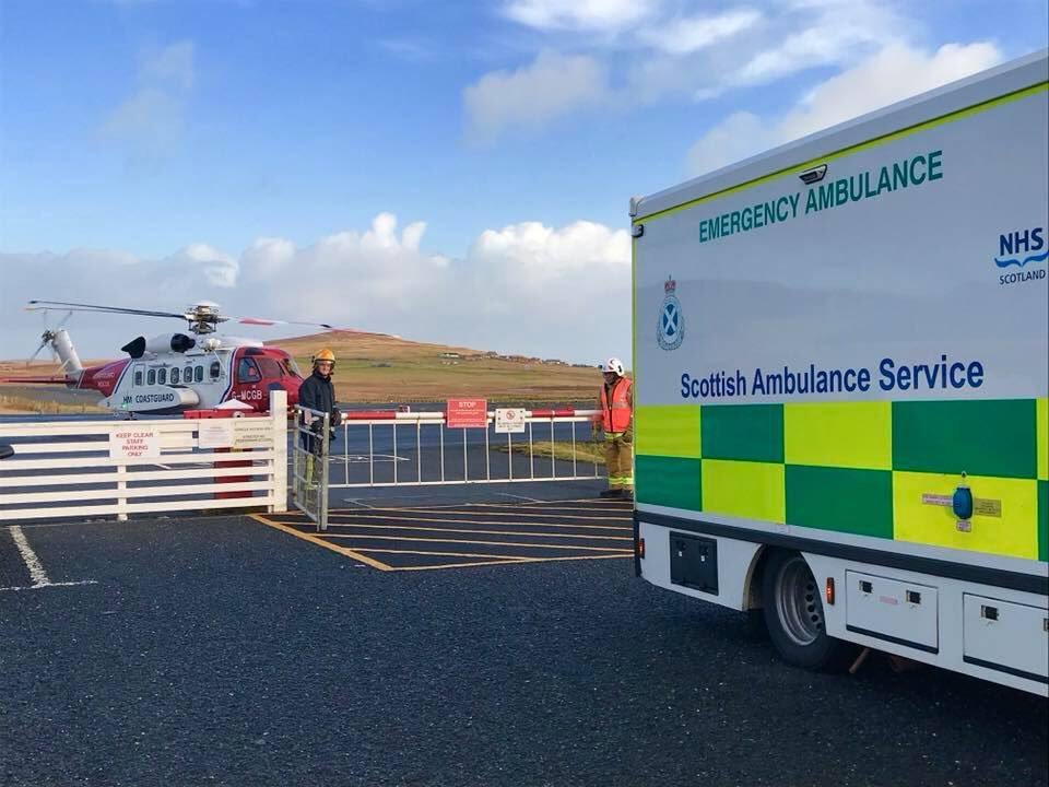 The helicopter was dispatched from Sumburgh on Sunday morning. PIC@ CoastguardJM