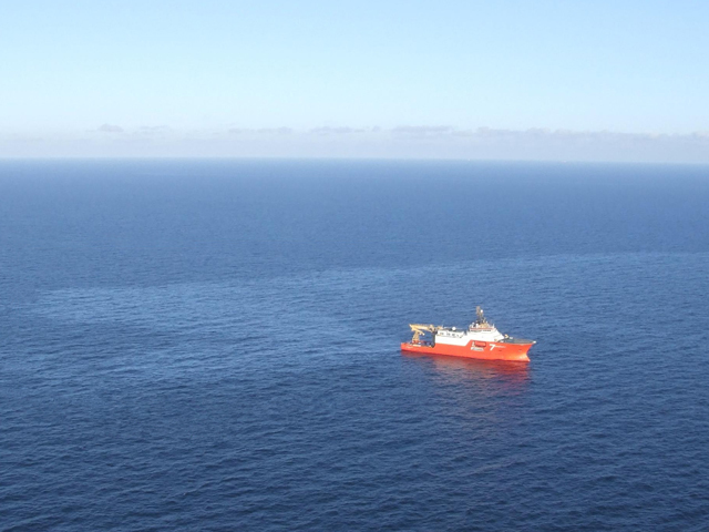 Oil spilled from the Gannet Alpha in 2012