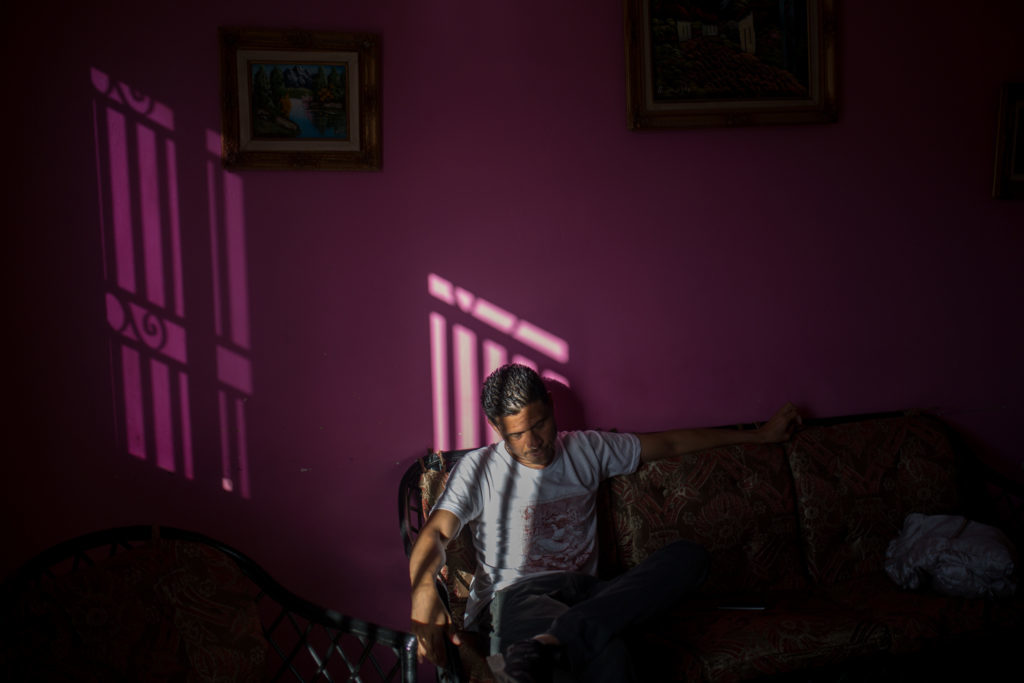 Endy Torres used to enjoy company-supplied meals of rice, salad, a protein, fruit, juice and dessert. Now he goes without. Photographer: Wil Riera/Bloomberg