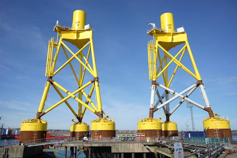 In Pictures: Aberdeen Offshore Wind Farm jackets wait in Peterhead Port ...