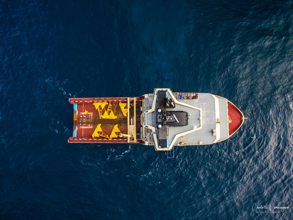 The Maersk Master vessel on the 50tonne anchor load out job.