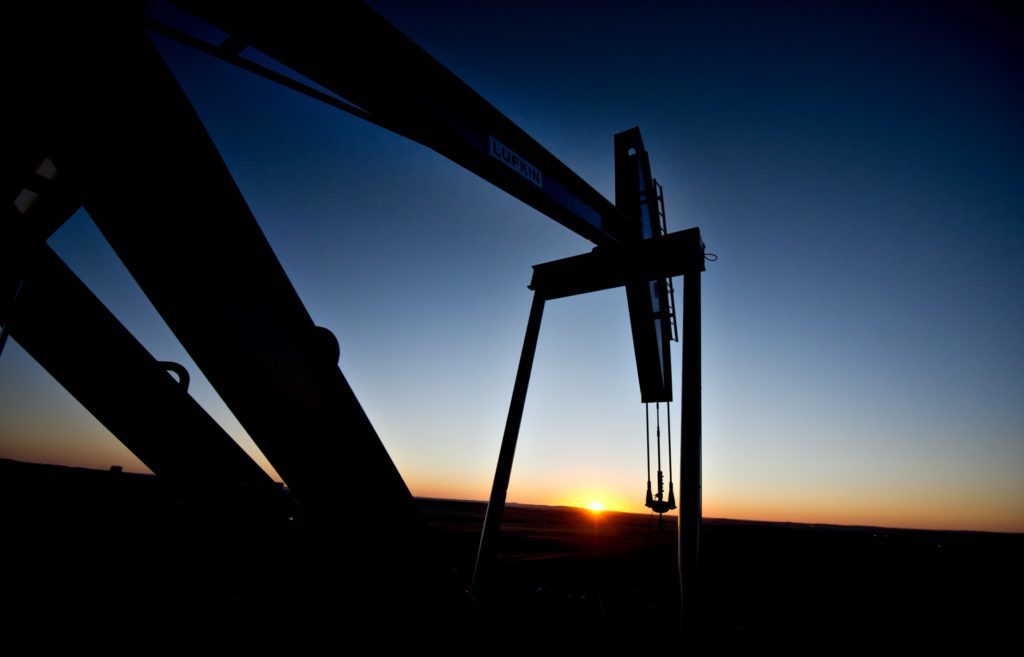 A Lufkin Industries Inc. Mark II Unitorque electric pumping unit removes crude oil from a Fidelity Exploration & Production Co. well outside South Heart, North Dakota, U.S. Photographer: Daniel Acker/Bloomberg
