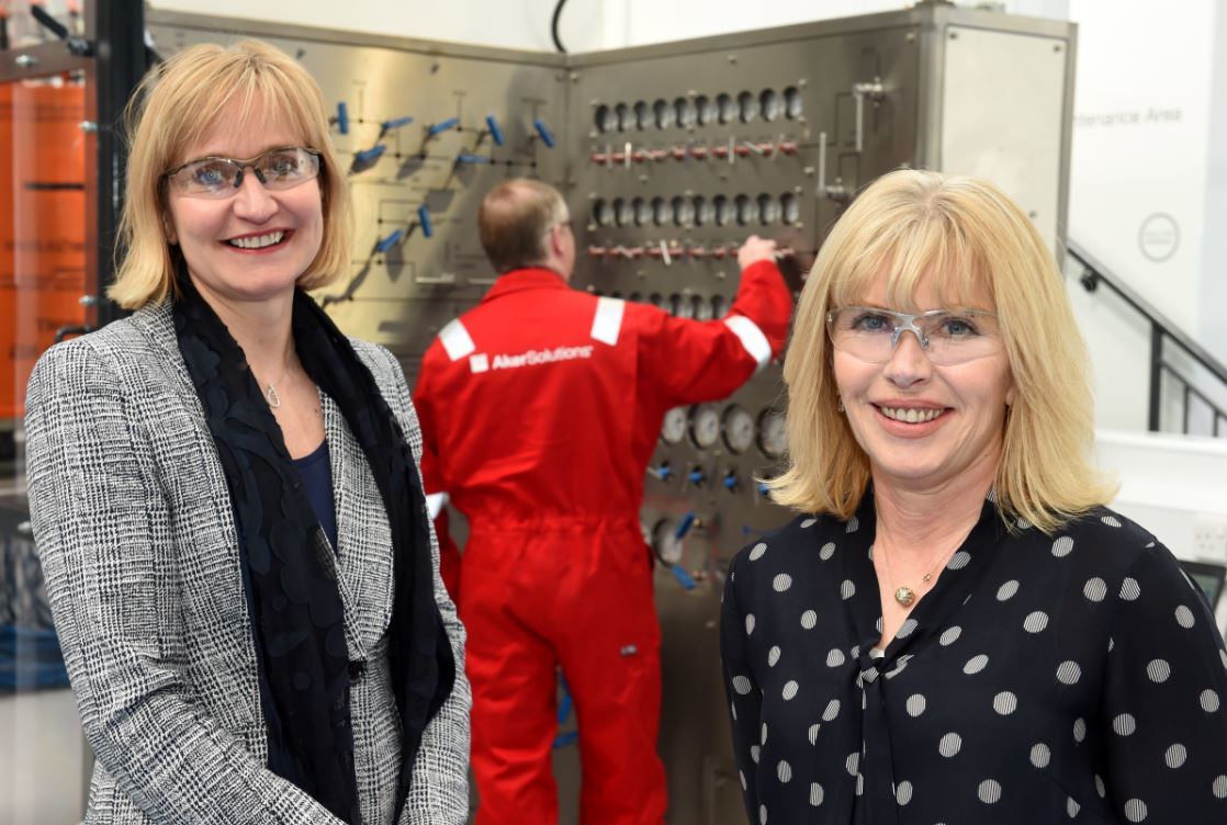 Chief executive of Oil & Gas UK, Deirdre Michie and Sian Lloyd Rees of Aker Solutions.