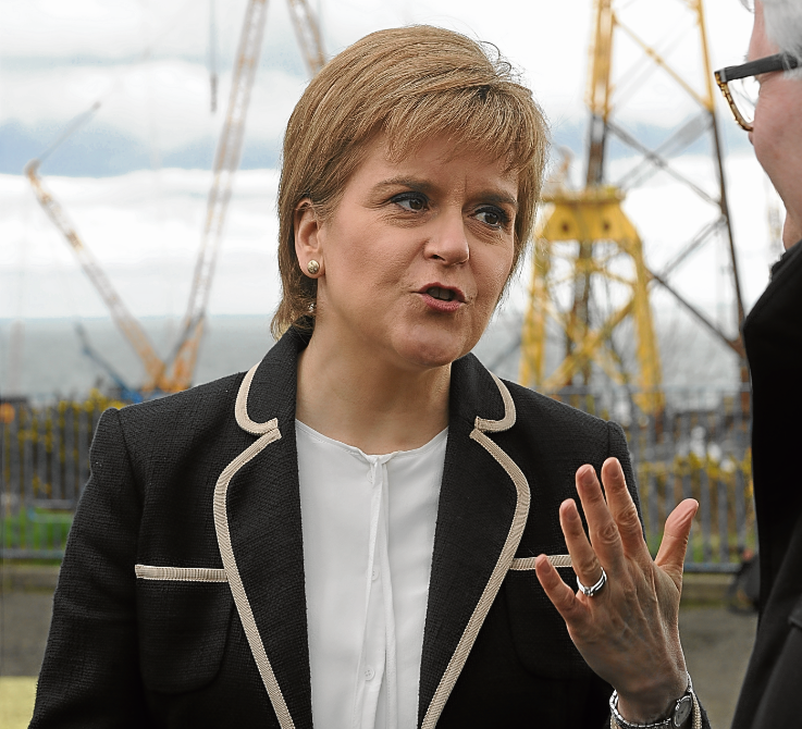 Nicola Sturgeon announcing Canadian construction giant JV Driver had acquired BiFab as part of an agreement brokered by the Scottish Government
