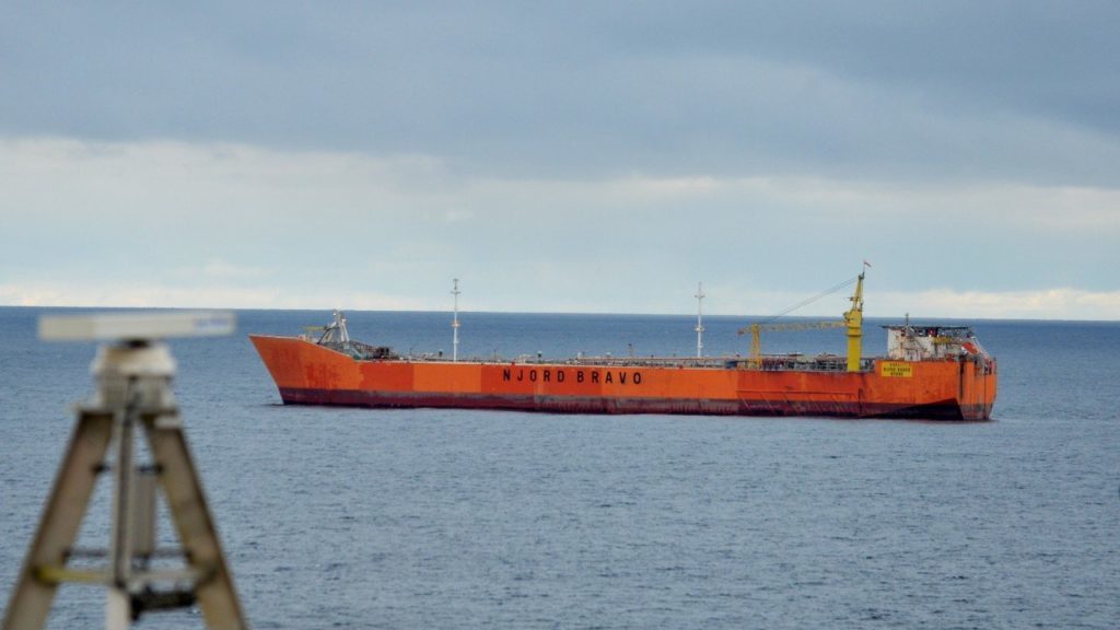 The Njord Bravo storage and offloading vessel.