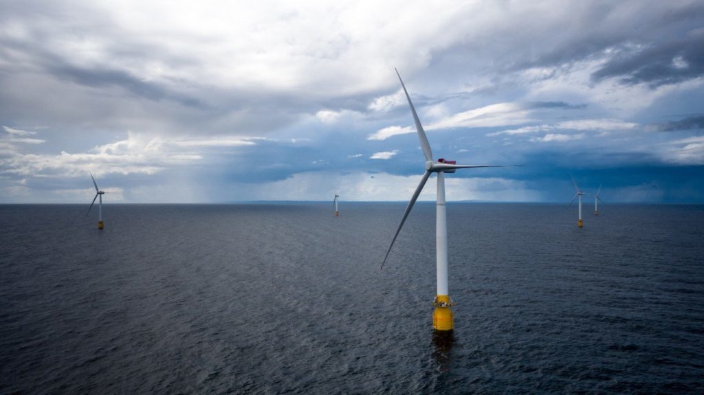 The pioneering Hywind project off Peterhead was opened by Equinor and Masdar in 2017