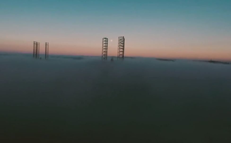 Above the clouds? Or swallowed by fog at Dundee port?