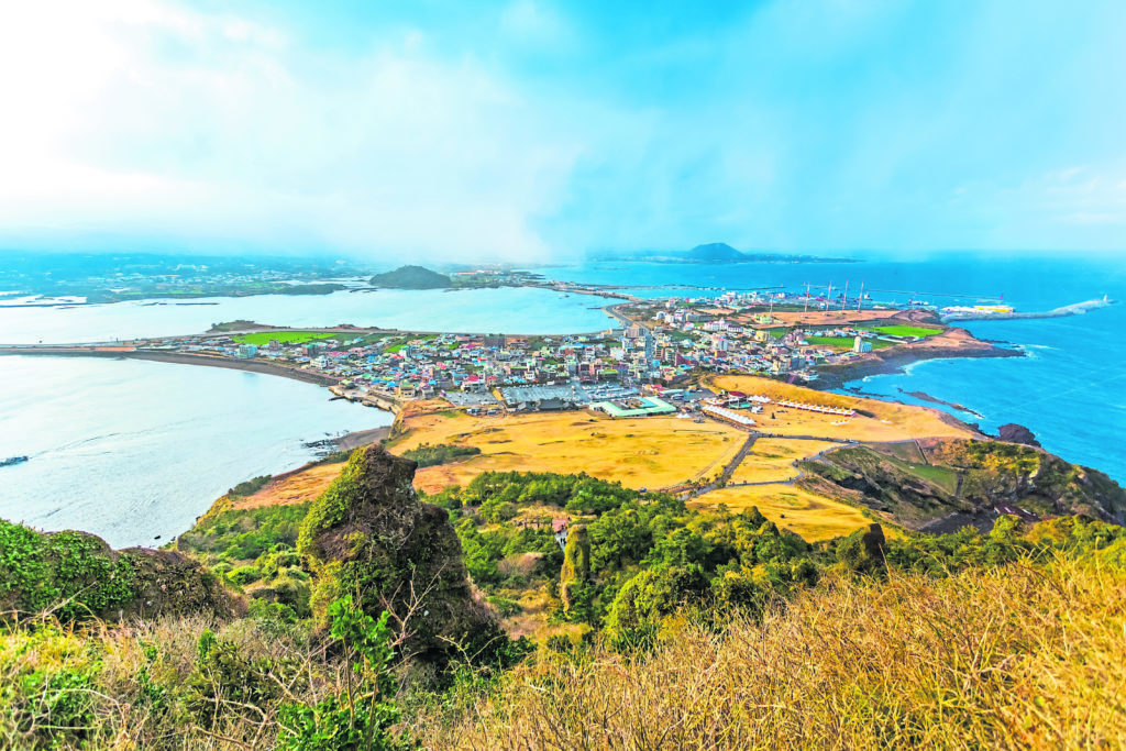 The floating platform is located at Jeju Island in South Korea.