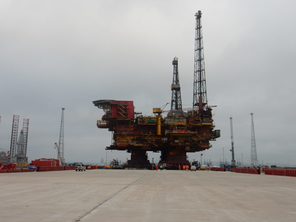 Shell's Brent Delta prior to dismantling work commencing last August.