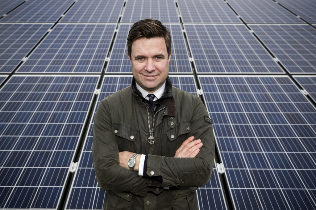 Ronan Kilduff, managing director of Elgin Energy at the Bann Road project in Antrim, their largest solar farm to date in Northern Ireland. Tuesday 10th April 2018. Liam McBurney/RAZORPIX ©