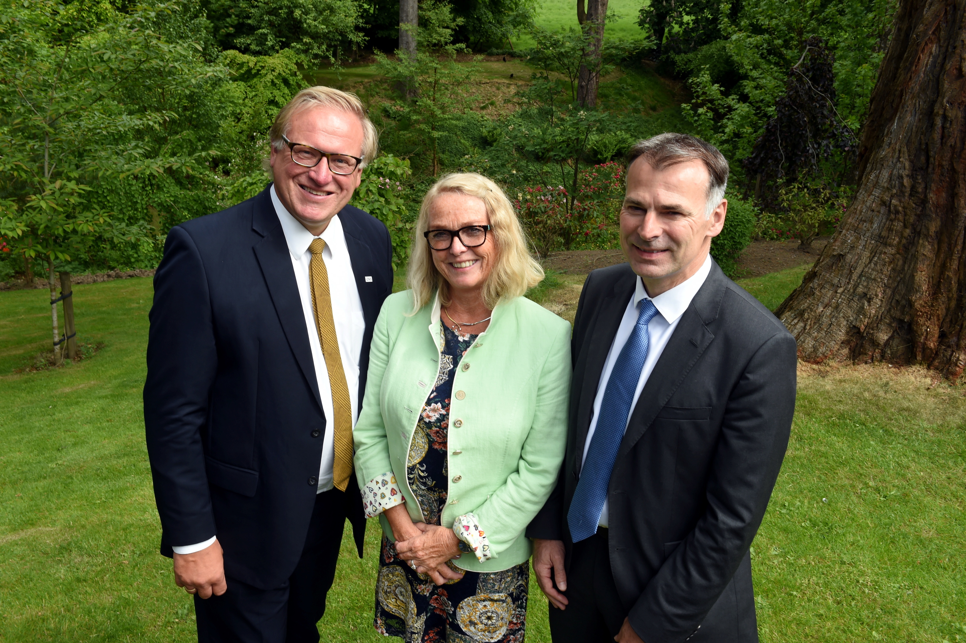 From left: Leif Johan Sevland, president and CEO of ONS: Lise Dean, sales and distribution director of Wideroe and Jamie Stark, partner in Burness Paull's corporate finance division.