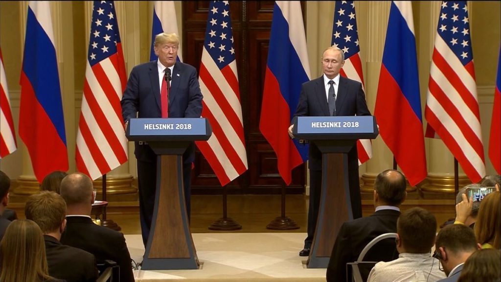 US President Trump with Russian President Vladmir Putin