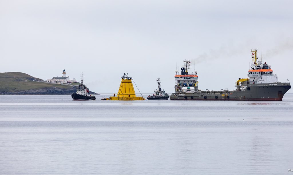 The turret buoy departure from Lerwick