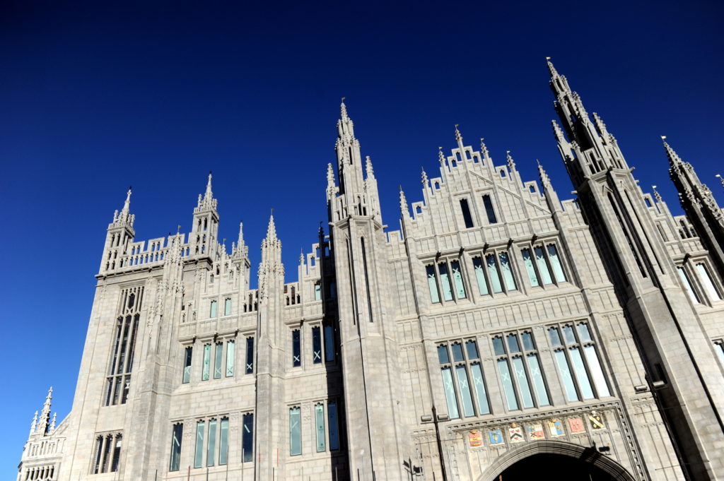 Marischal College, the Aberdeen City Council building.