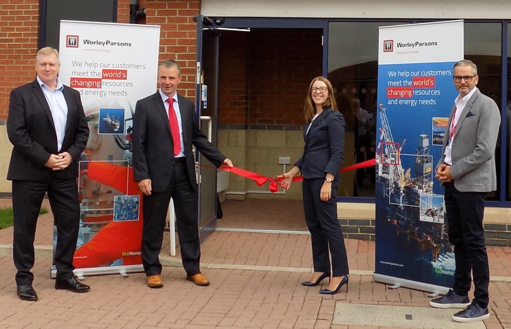 Graham Robertson and Russell Stevenon from WorleyParsons with Tamsin Lishman and Mark Fotheringham from Spirit Energy.