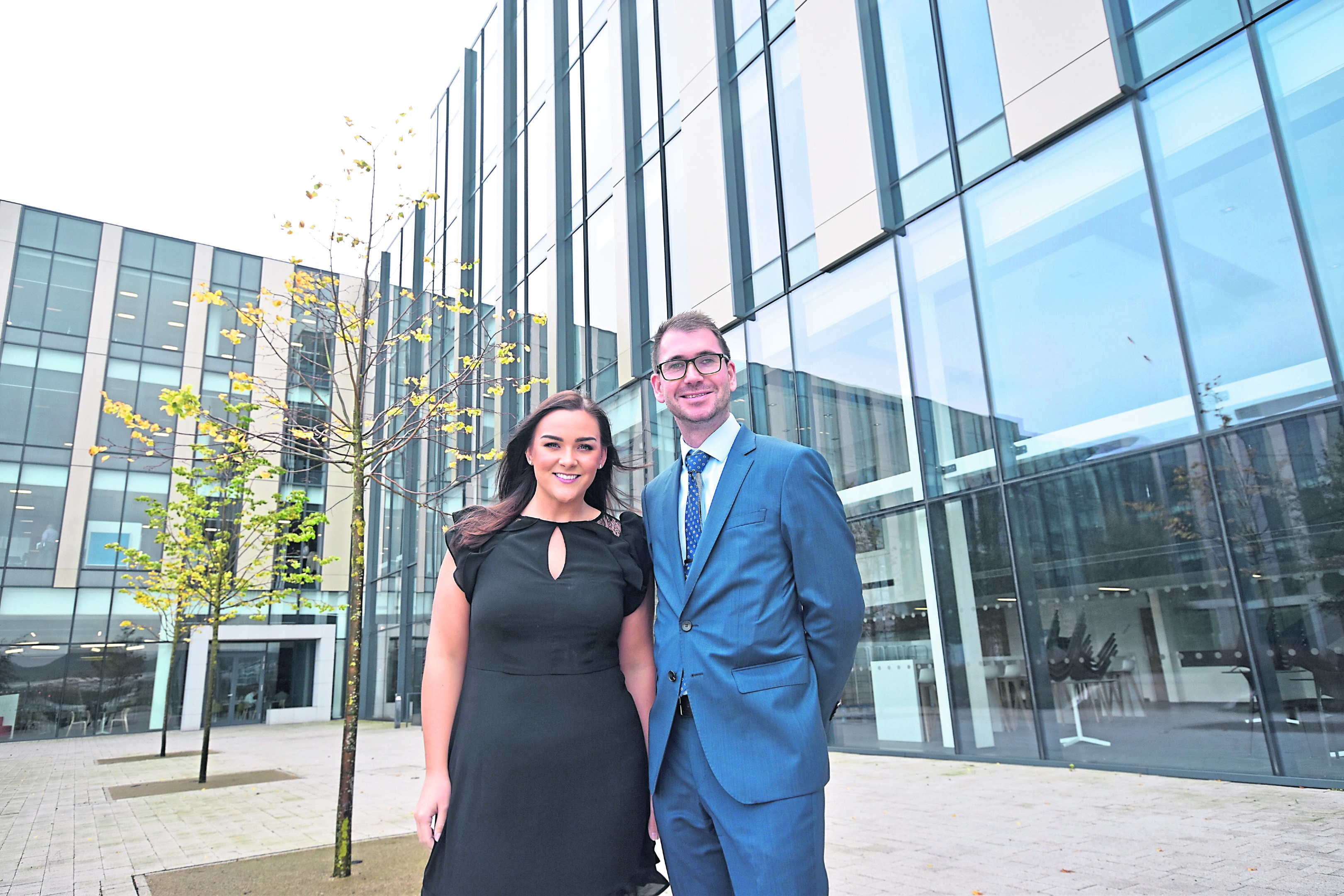 Amy Tyler, from CBREs Aberdeen office, with Knight Franks Matthew Park at B3

B3 at Aberdeen International Business Park